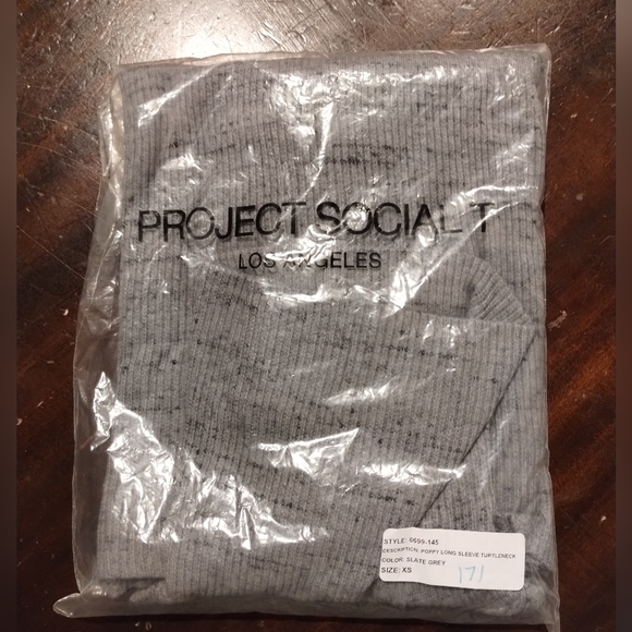 PROJECT SOCIAL T l Gray Marled Turtleneck l NWT l Sz XS & M - Picture 8 of 10